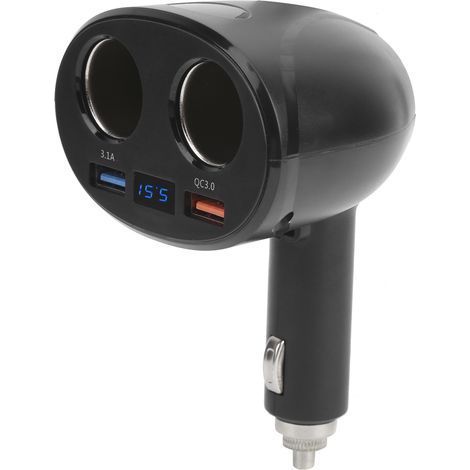 Adattatore caricabatterie per presa accendisigari, splitter a doppia porta USB, distributore elettronico per auto (1/5)