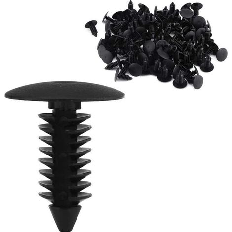 Clips de Garniture de Porte 100 pièces, Clips Universels Type Poussoir, Rivets Push Fastener Retainer pour Panneaux de Garniture et Pare-chocs
