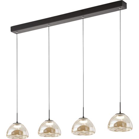 Suspension Lucille Cognac Led 28W, 2700K-4000K, Structure En Métal Et Verre Borosilicate, Intensité Variable En Continu, 87 X 6 X 200 Cm (1/3)