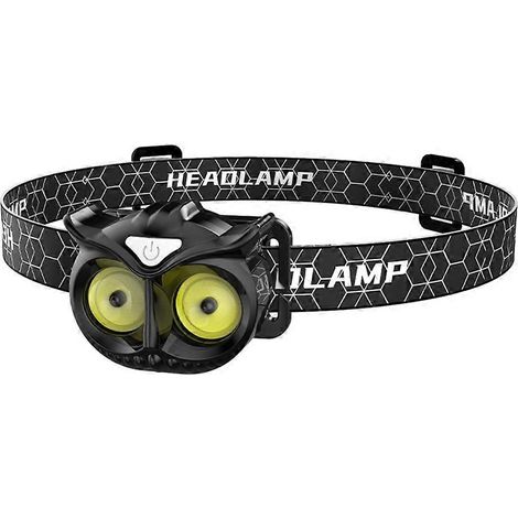 Lampe frontale LED de pêche à forte détection, lampe frontale hibou étanche, lampe frontale portable pour l'extérieur (1/5)
