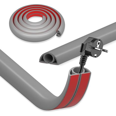 Cache Cable Sol Gris, 3mx2cm Flexible Goulotte Passe Cable Mural  Goulotte Passe Cable Mural, Canal de Câble Protege Cable Sol, Cache Cable Bureau Auto-Adhésif pour Exterieur Maison Entrepôt (1/5)