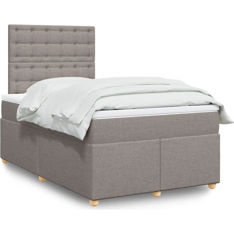 Boxspringbett mit Matratze Taupe 120x200 cm Stoff (1/5)