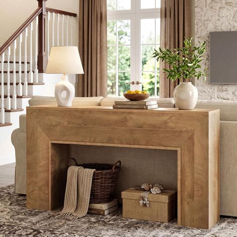 Tribesigns Table Console d'Entrée 160 cm, Table Console étroite de Canapé de Style Fermier à Placer derrière Le canapé, pour Entrée, Chambre, Salon, Couloir, Brun Rustique (1/5)