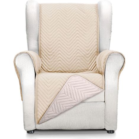 Housse de Fauteuil 1 Place Relax Confort Maximum et Ajustement Complet - Housse pour Fauteuil 1 Place et Fauteuil Relax Couleur Beige/Lin (1/5)