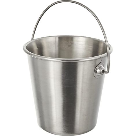 1 Seau INOX, Acier Inoxydable, Gris, 10 x 10 x 10 cm, Cuisine (1/5)