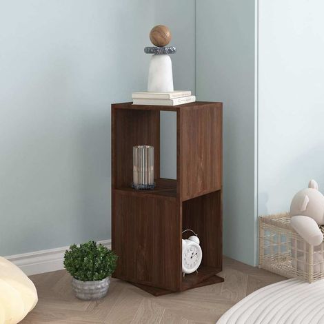 Bibliothèque Armoire rotative - Étagère de Rangement Style Contemporain Chêne marron 34,5x34,5x147,5 cm Aggloméré BV615665 - BonneVie (1/5)