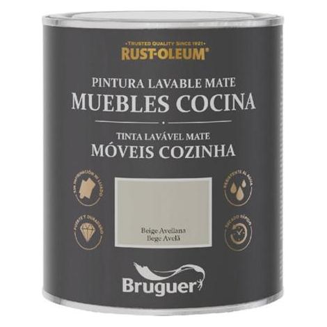 XYLAZEL pintura cocinas beige avellana 0.75l lata , Esmalte para muebles en color beige avellana Ideal para renovar armarios de la cocina con aspecto rústico Apto para cajo (1/5)