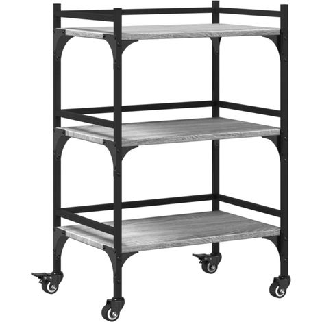 Maison Exclusive - Carrito de cocina madera ingeniería gris Sonom