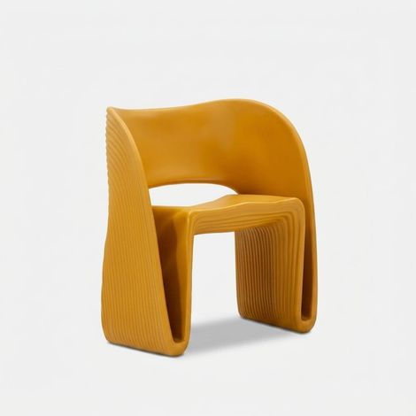 Poltrona Sand Senape 65x57,5x76 cm in Polietilene - Silhouette Scultorea Contemporanea - Serie 940 (1/5)
