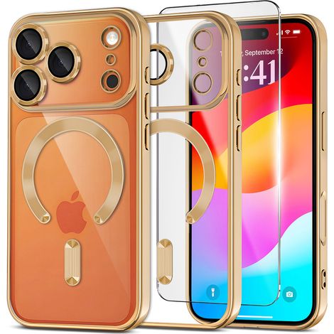 Funda Electro MagSafe para iPhone 17 Pro Max - Oro + Protector de pantalla (1/5)