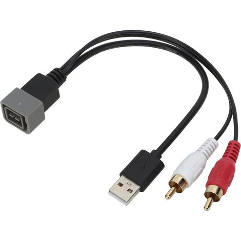 Câble adaptateur USB 2 vers RCA mâle 8 broches pour Nissan Cube 2011-2012, connecteur vidéo audio, remplacement compatible, fiche mâle stéréo, cordon de liaison multimédia, 8PIN (1/5)