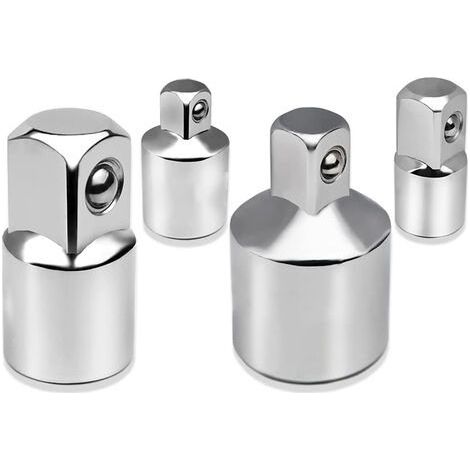 Jeu de 4 adaptateurs à cliquet 1/2' à 3/8', 3/8' à 1/4', acier chrome vanadium – Billes autobloquantes – Pour douilles et embouts (1/4)