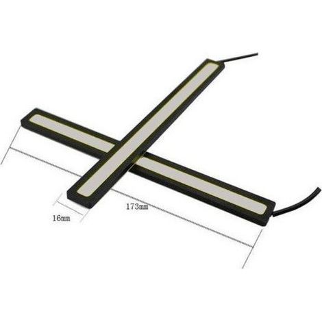 Lot de 2 feux de jour à LED COB 12V pour voiture - 17 cm, bleu