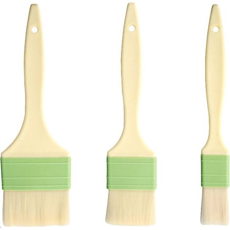 Lot de 3 pinceaux de cuisson en plastique pour barbecue, gril et pâtisserie, outil de cuisine pratique pour la viande, les gâteaux et les pâtisseries (tailles S, M et L)-22.00X8.00X0.70CM (1/4)