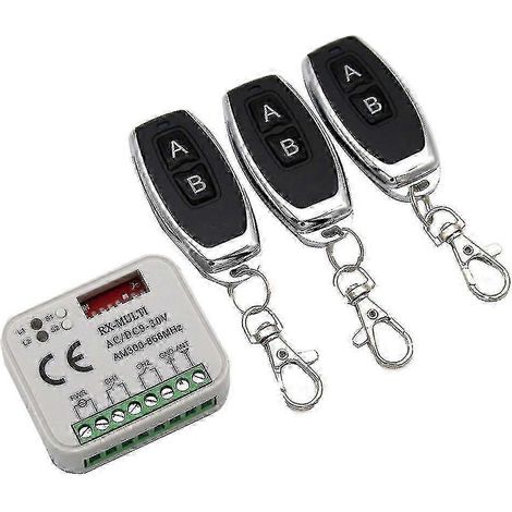Récepteur à distance pour portail de garage compatible 433/868 MHz, multibande 300-900 MHz, AC/DC 9-30 V, avec télécommande infrarouge - jinm (1/5)