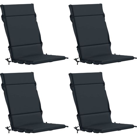 Hochlehner-Auflage GEMERT 4 stk. 100 % Polyester Dunkelblau vidaXL