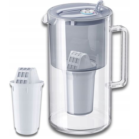 Caraffa filtrante in vetro Aquaphor Nord da 2,5 l con inserto A5 (350 l), grigia (1/5)