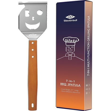 Spatule de grill pour grill, outil de grill 7 en 1 pour grill, outil de grill multifonction, cadeaux pour papa, cadeaux pour hommes. (1/5)