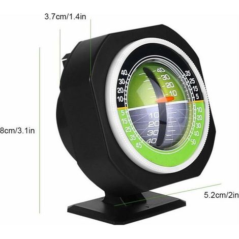Inclinomètre de Voiture 4x4 Mini Boussole LED, Angle Pente, Balancer Mètre Compact de Mesure Extérieur (1/4)