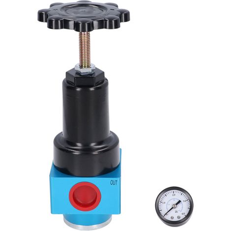 Régulateur de Pression d'Air Pneumatique Moyen, Réducteur de Pression avec Manomètre, Vanne de Régulation Contrôle, QTYH-20 G3/4 (1/5)