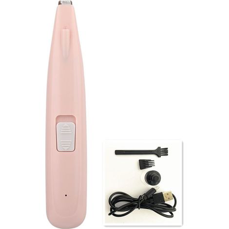 Mini tondeuse électrique pour le toilettage des pattes de chien, avec lame de sécurité, couleur rose, pour les finitions et l'entretien régulier à domicile.-AquaForge (1/5)