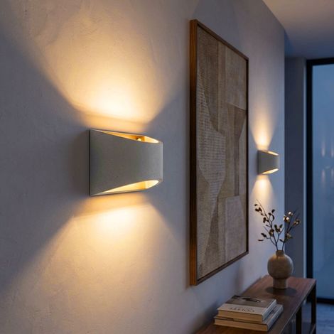 2x Wandleuchte Wandlampe UP & DOWN Beleuchtung Beton grau Küchenlampe B 20 cm (1/5)