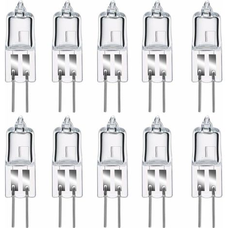 Ampoules Halogènes G4, Lampe de Base à Broche Halogène G4 12V 20W, 2800K Blanc Chaud Gradable G4 Lampe à Capsule Transparente Lot de 10 [Classe énergétique C] (1/5)