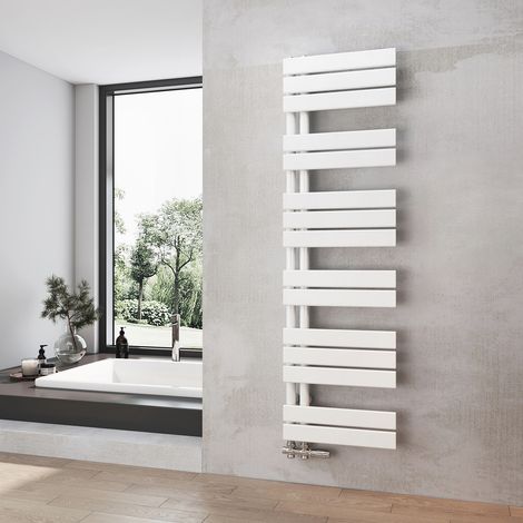 Heilmetz Radiador de Baño Blanco Secatoallas Calentador 400 x 1385 mm Radiador de Baño Calentador de Toallas