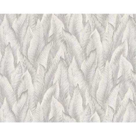 Embossed wallpaper wall EDEM 420ST27 hot embossed non-woven wallpaper slightly textured with nature-inspired pattern glittering white light grey silver 10.65 m2 (114 ft2) (1/5)