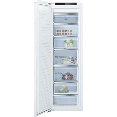 Bosch Serie 4 GIN81VEE0 Congelatore Verticale da incasso 177,2 x 55,8 cm Classe E. Capacità netta congelatore: 212 L, Classe climatica: SN-T, Capacità di congelamento: 13,8 kg/24h, Autonomia senza ...