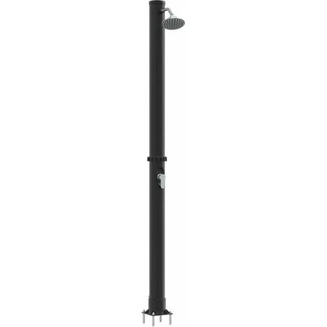 Douche solaire extérieure, noire, 217 cm, PVC et aluminium. (1/5)