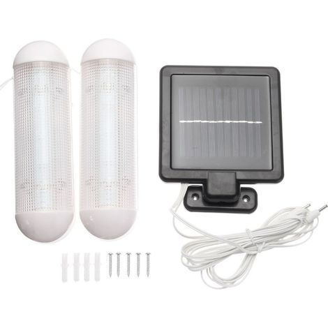Lampe double solaire suspendue type guinguette – Deux points lumineux en série – Idéal pour pergola-lot de 2 (1/5)