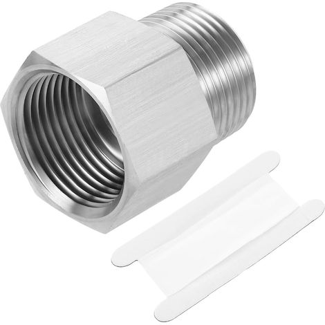 Reducing Fitting, 1" NPT Male x G1" Female 304 Stainless Steel Reducer For Oil And Air Water Pressure Gauge, Silver (1/5)