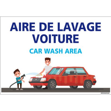 PANNEAU AIRE DE LAVAGE VOITURE (H0301) - Adhésif - 210 x 150 mm