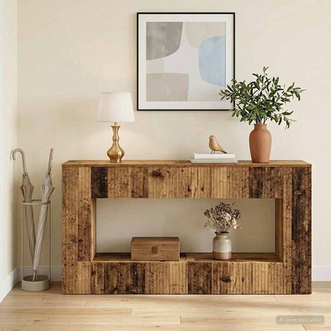 vidaXL Tavolo consolle Rigato Legno vecchio 155 x 29 x 74 cm