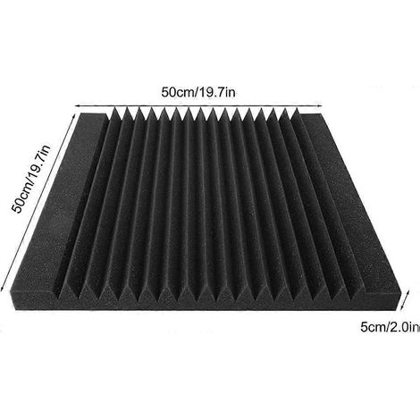 Mousse d'insonorisation et d'absorption acoustique - 6 panneaux acoustiques en mousse absorbante (50 x 50 x 5 cm) pour salle de piano ou studio d'enregistrement (1/4)