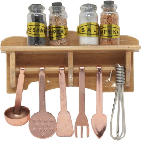 Ripiano da cucina con Spezie e Mestoli 7x7 cm 86749