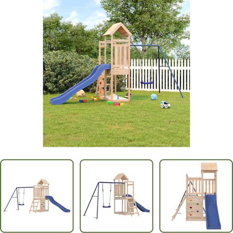 Holzspielplatz -  Spielturm Massivholz Kiefer