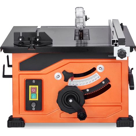 Scie circulaire sur table 210 mm, 1200W, portative, capacité de coupe 225 mm, 4800 tr/min, lame 24 dents, guide d'onglet coulissant, pour bricolage et menuiserie. (1/5)