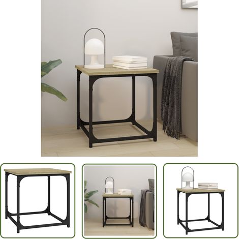 The Living Store Beistelltisch Sonoma-Eiche 40x40x40 cm Holzwerkstoff - Couchtisch - Beistelltisch - Industriel Stil - Wohnzimmerstil - Holzwerkstoff (1/5)