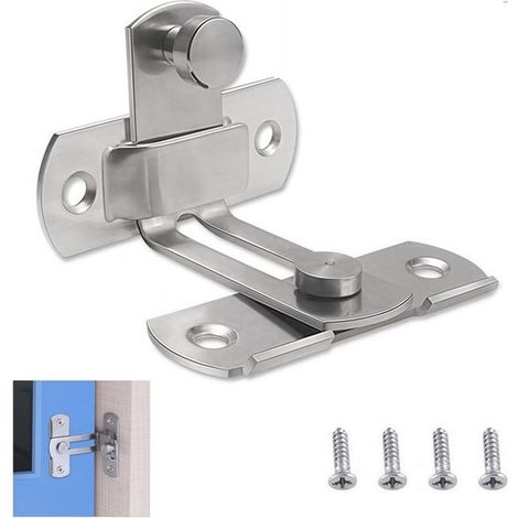 Cerradura de puerta de acero inoxidable - 90 grados - seguridad - 1 pieza - alta calidad (1/5)