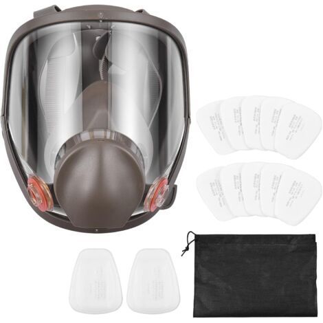 Face Mask, Reusable Respirator Full Face Mask 6800 Respirator Respiratory Protection Full Cover Wide Field of Vision for Painting Organic Vapors Polishing Work (1/5)