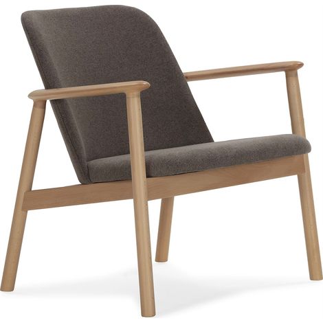 Fauteuil en hêtre et tissu gris foncé - Naturel et gris foncé (1/2)