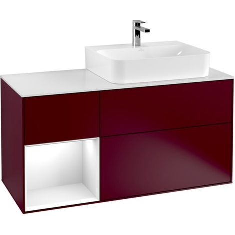 V&B Waschtischunterschrank Wandbeleuchtung Finion 120cm, Pl w m, Reg li glo wh. Lac, Peo m (1/2)