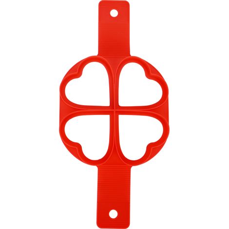 Moule en silicone antiadhésif en forme de cœur pour œufs et pancakes, accessoire de cuisine DIY pour pâtisserie et cuisson (1/5)