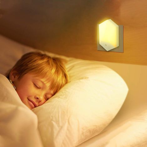 Lot de 2 Veilleuses LED RGB 16 Couleurs avec Télécommande, Dimmable, 4 Modes Dynamiques, Mémoire, Prise EU, ABS Compact (1/5)