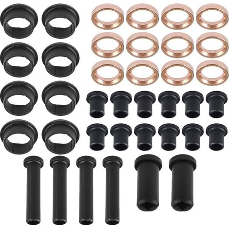 Kit di boccole per braccio di sospensione posteriore, compatibile con Polaris Sportsman 400 500 700, kit di boccole per braccio di controllo posteriore in ABS nero da 38 pezzi (1/5)