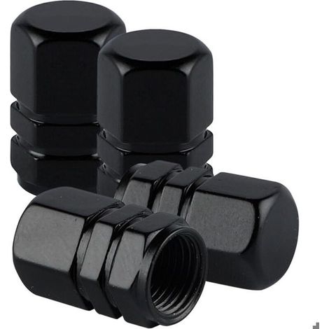 Bouchon de valve de pneu en aluminium, étanche à la poussière, pour véhicules tout-terrain, voitures, vélos et motos, hexagonal (4 pièces) (1/5)
