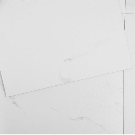 Revêtement de sol en vinyle auto-adhésif 305 mm x 305 mm, 50 dalles de 1,5 mm d'épaisseur à décoller et à coller, texture marbre blanc, pour cuisine, salle à manger, chambre et salle de bain (1/5)