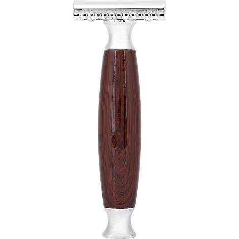 Rasoir de sûreté classique en bois pour barbe et rasage précis (1/5)